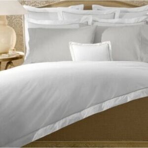 Ralph Lauren NEW Palmer Percale Organic Cotton White Duvet Cover Full/Queen